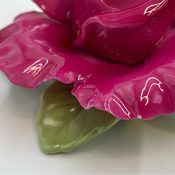 Set of 2 Royal Albert Old Country Roses Pink Yellow Sculpted Taper Candle Holder - Picture 13 of 16